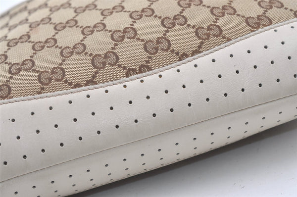 Authentic GUCCI Shoulder Cross Body Bag GG Canvas Leather 145857 Brown 0289K