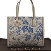 Authentic GUCCI GG Ribbon Herbarium Tote Bag Canvas Leather 432684 White 0290J