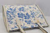 Authentic GUCCI GG Ribbon Herbarium Tote Bag Canvas Leather 432684 White 0290J