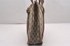Authentic GUCCI Web Sherry Line Shoulder Tote Bag GG PVC Leather Brown 0293J