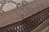 Authentic GUCCI Web Sherry Line Shoulder Tote Bag GG PVC Leather Brown 0293J