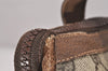 Authentic GUCCI Web Sherry Line Shoulder Tote Bag GG PVC Leather Brown 0293J