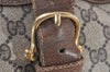 Authentic GUCCI Web Sherry Line Shoulder Tote Bag GG PVC Leather Brown 0293J