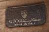 Authentic GUCCI Web Sherry Line Shoulder Tote Bag GG PVC Leather Brown 0293J