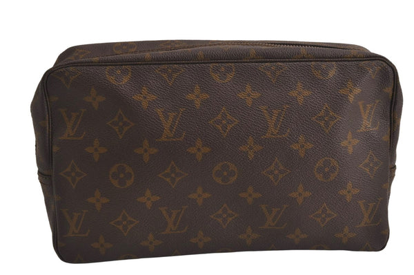 Auth Louis Vuitton Monogram Trousse Toilette 28 Clutch Hand Bag Old Model 0293K