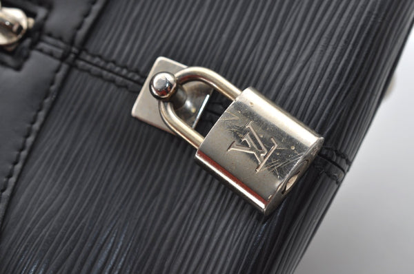 Authentic Louis Vuitton Epi Bowling Montaigne GM Hand Bag Black M59312 LV 0296I