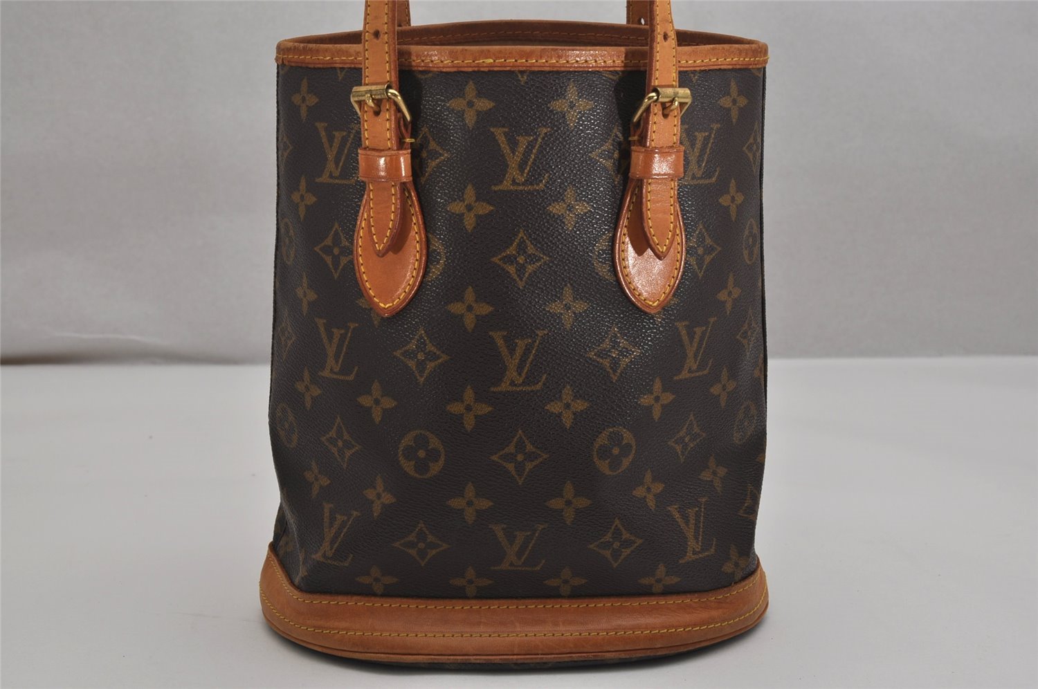 Authentic Louis Vuitton Monogram Bucket PM Shoulder Tote Bag M42238 LV 0296K