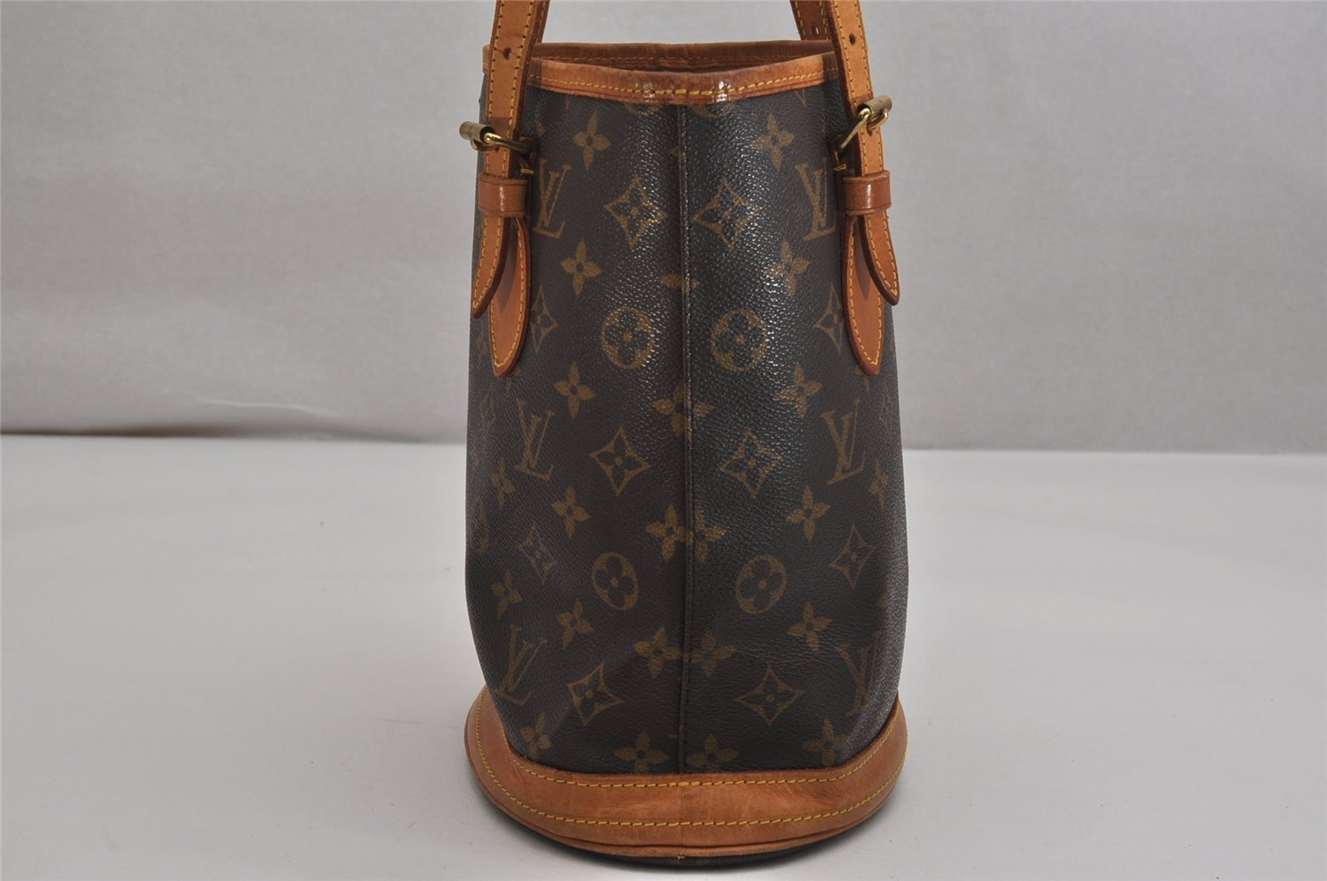 Authentic Louis Vuitton Monogram Bucket PM Shoulder Tote Bag M42238 LV 0296K
