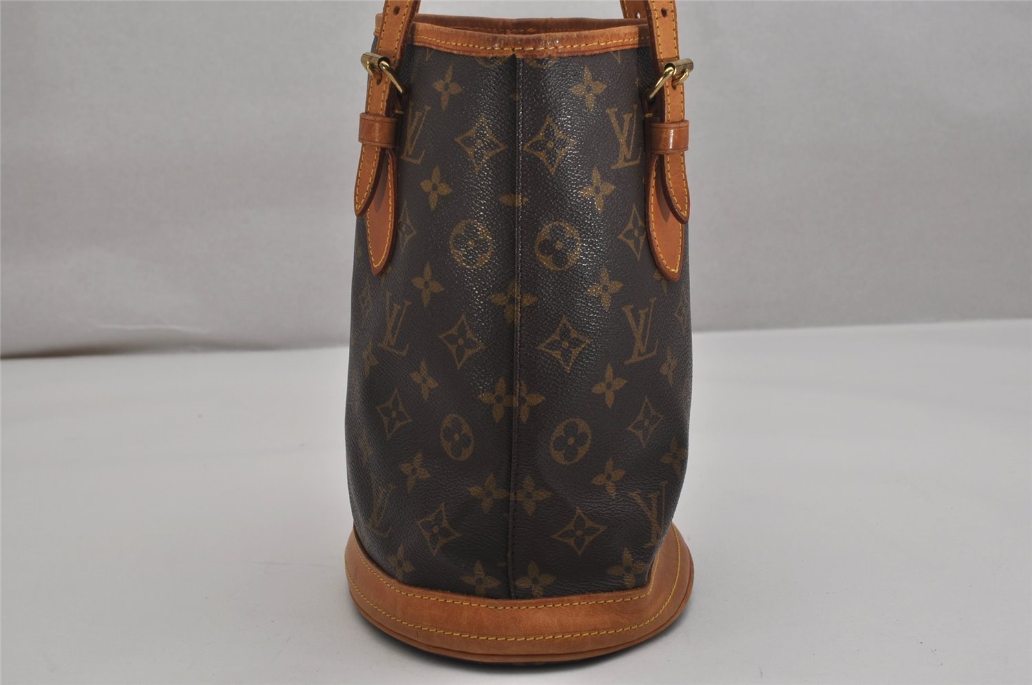 Authentic Louis Vuitton Monogram Bucket PM Shoulder Tote Bag M42238 LV 0296K