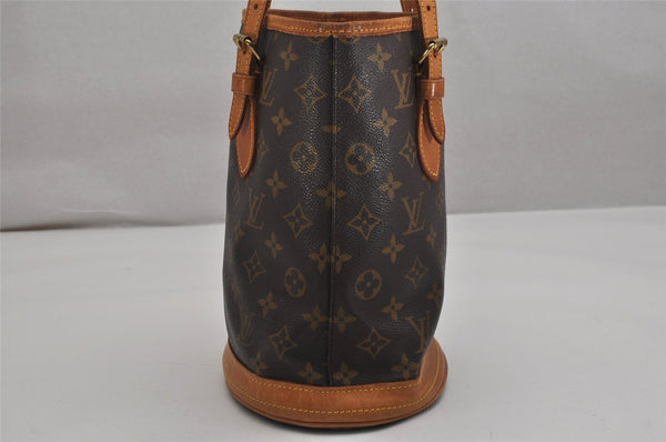Authentic Louis Vuitton Monogram Bucket PM Shoulder Tote Bag M42238 LV 0296K