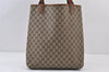 Authentic GUCCI Web Sherry Line Shoulder Tote Bag GG PVC Leather Brown 0297J
