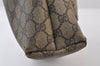 Authentic GUCCI Web Sherry Line Shoulder Tote Bag GG PVC Leather Brown 0297J