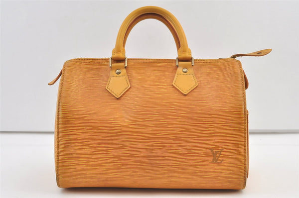 Authentic Louis Vuitton Epi Speedy 25 Hand Boston Bag Yellow M43019 LV 0297K