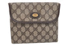 Authentic GUCCI Clutch Hand Bag Purse GG PVC Leather Brown Junk 0298J