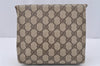 Authentic GUCCI Clutch Hand Bag Purse GG PVC Leather Brown Junk 0298J