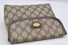 Authentic GUCCI Clutch Hand Bag Purse GG PVC Leather Brown Junk 0298J