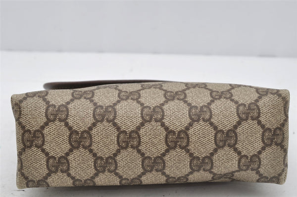Authentic GUCCI Clutch Hand Bag Purse GG PVC Leather Brown Junk 0298J