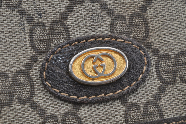 Authentic GUCCI Clutch Hand Bag Purse GG PVC Leather Brown Junk 0298J
