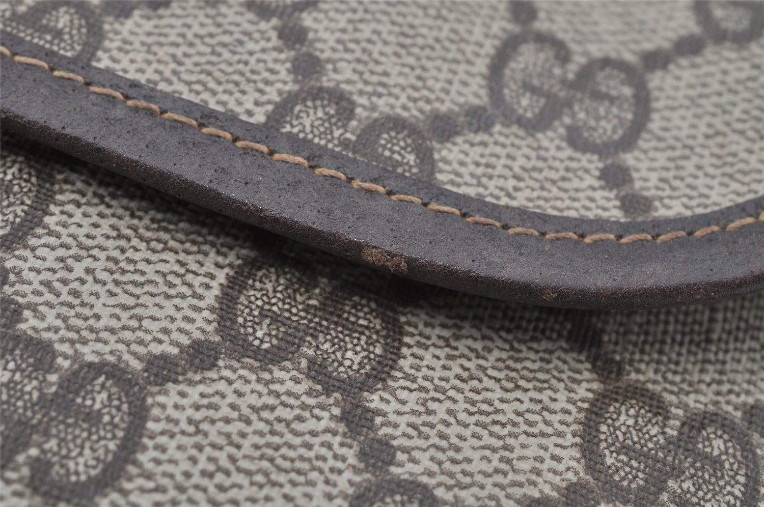 Authentic GUCCI Clutch Hand Bag Purse GG PVC Leather Brown Junk 0298J