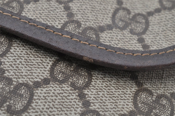 Authentic GUCCI Clutch Hand Bag Purse GG PVC Leather Brown Junk 0298J