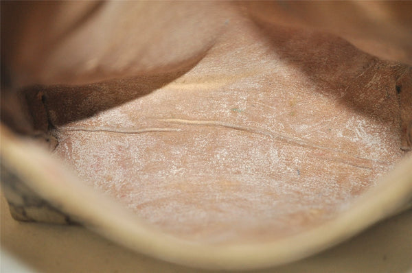 Authentic GUCCI Clutch Hand Bag Purse GG PVC Leather Brown Junk 0298J