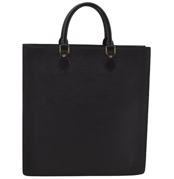 Authentic Louis Vuitton Epi Leather Sac Plat Hand Bag M59082 Black LV Junk 0300J