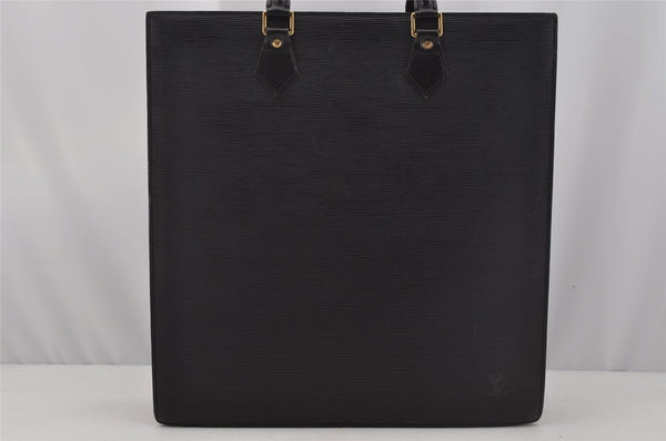 Authentic Louis Vuitton Epi Leather Sac Plat Hand Bag M59082 Black LV Junk 0300J