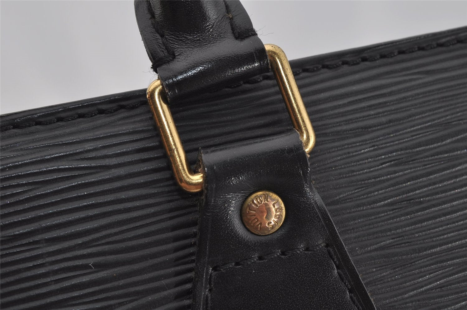Authentic Louis Vuitton Epi Leather Sac Plat Hand Bag M59082 Black LV Junk 0300J
