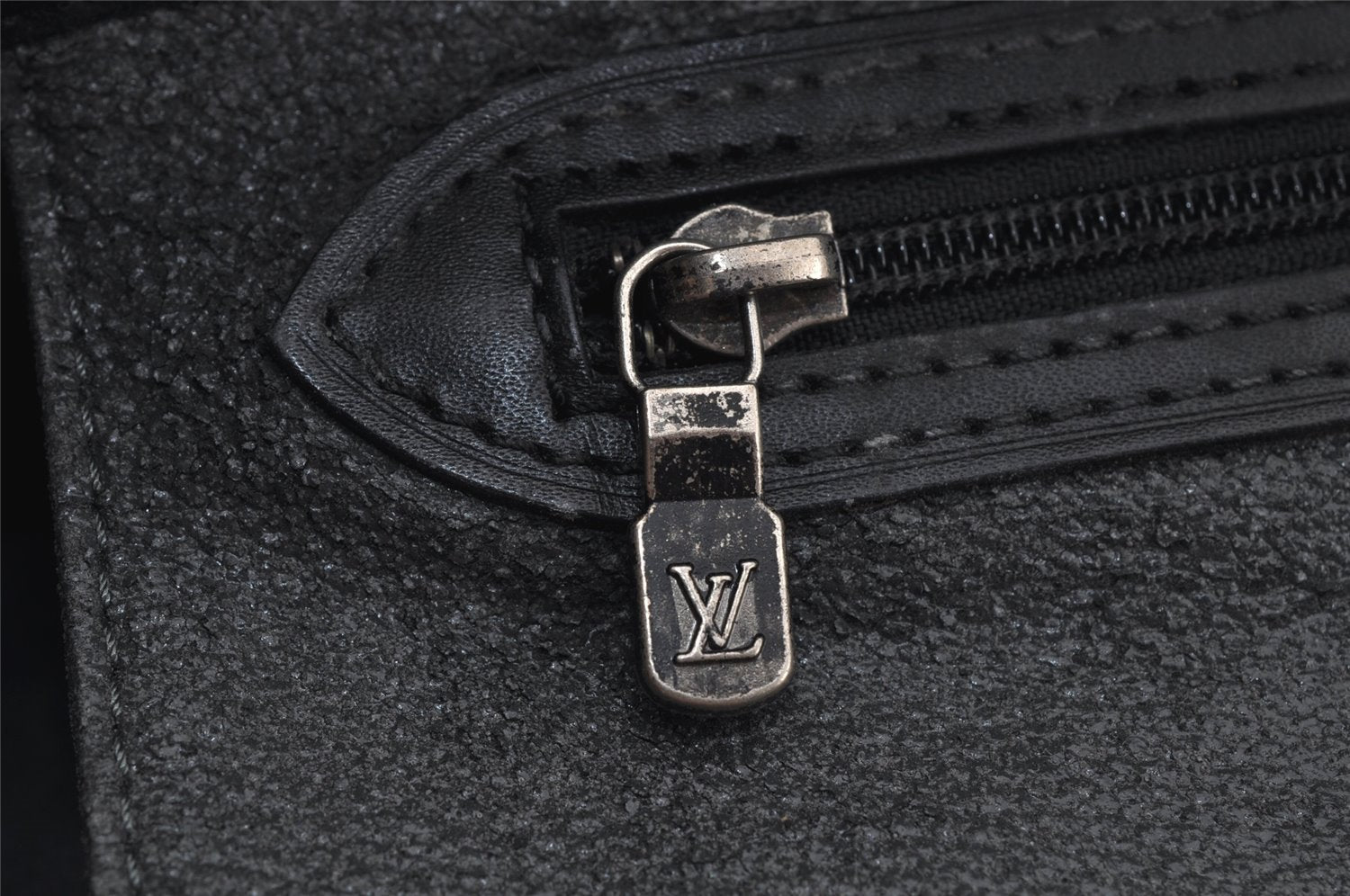 Authentic Louis Vuitton Epi Leather Sac Plat Hand Bag M59082 Black LV Junk 0300J