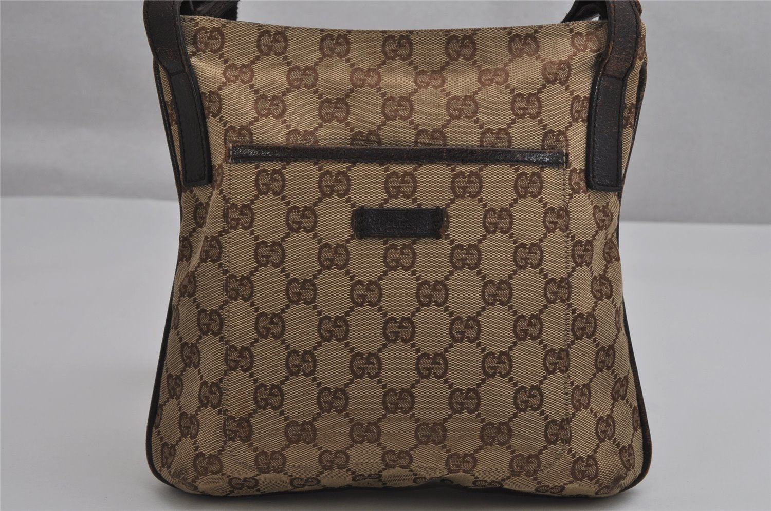 Authentic GUCCI Shoulder Cross Body Bag GG Canvas Leather 122793 Brown 0300K