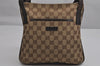 Authentic GUCCI Shoulder Cross Body Bag GG Canvas Leather 122793 Brown 0300K