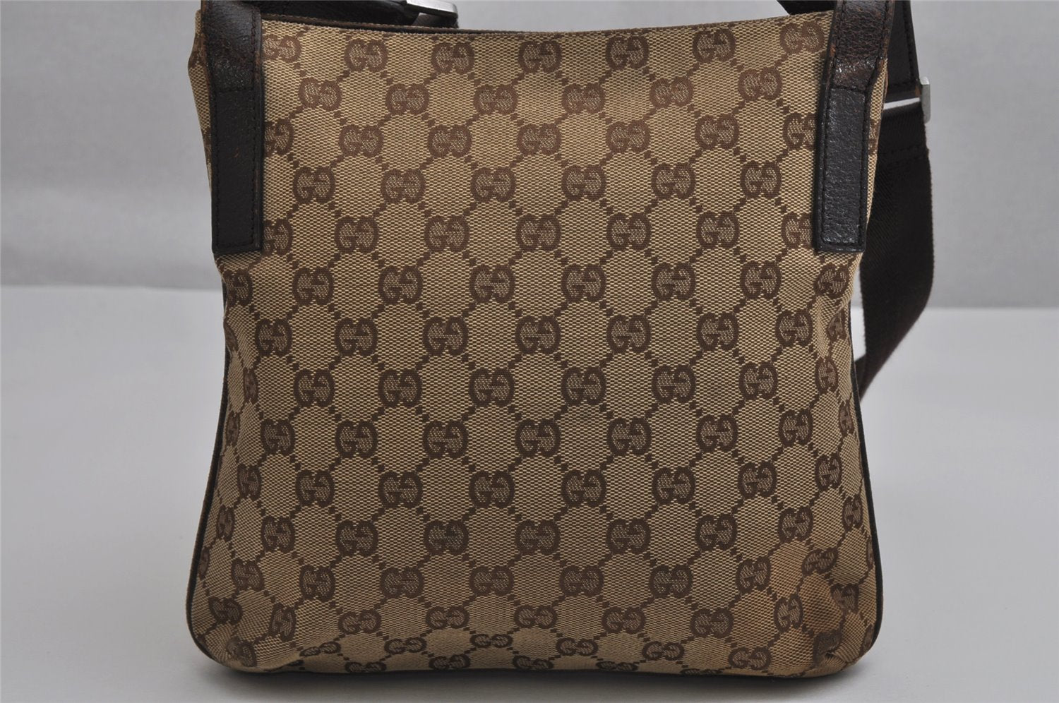 Authentic GUCCI Shoulder Cross Body Bag GG Canvas Leather 122793 Brown 0300K