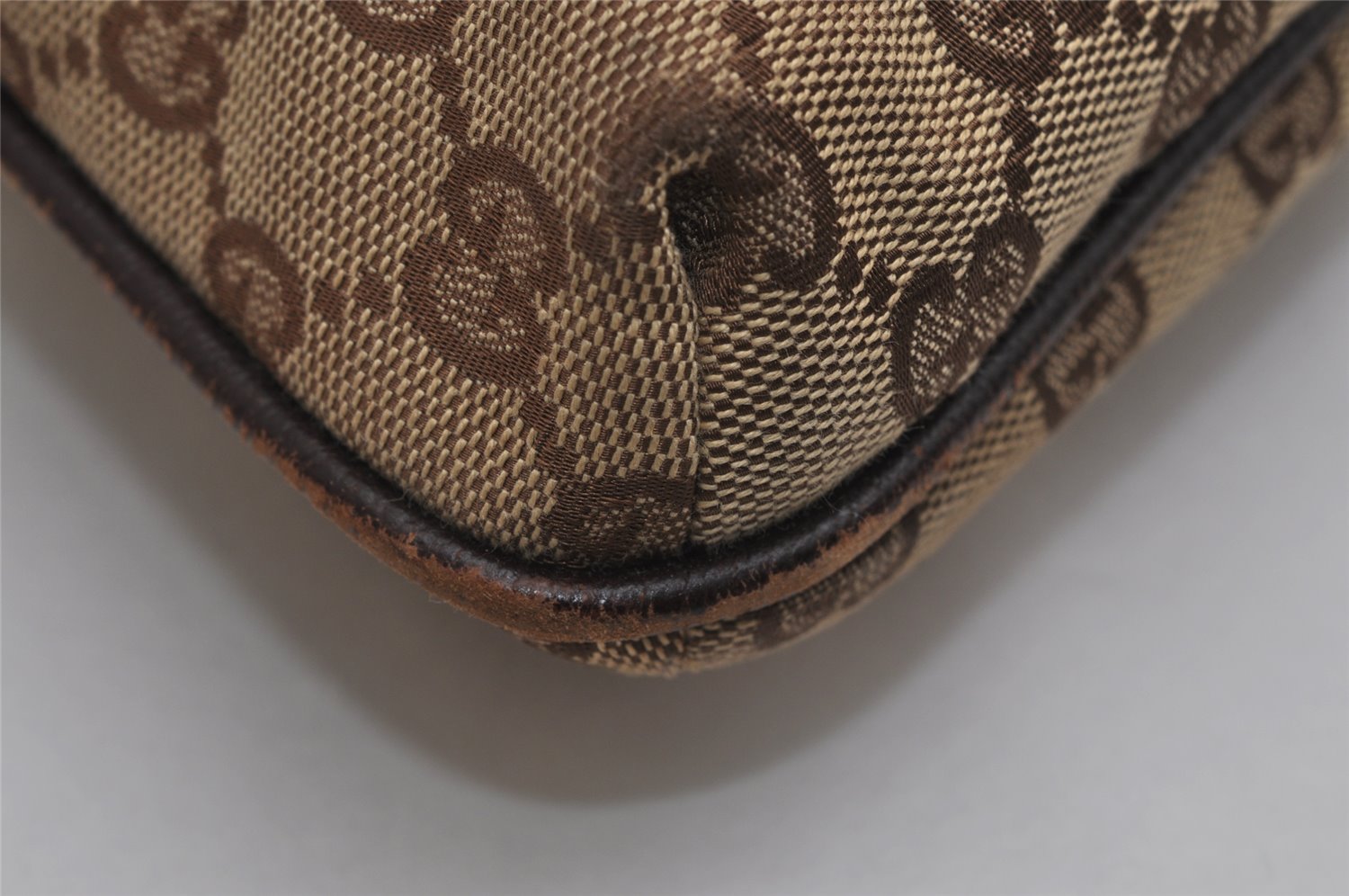 Authentic GUCCI Shoulder Cross Body Bag GG Canvas Leather 122793 Brown 0300K