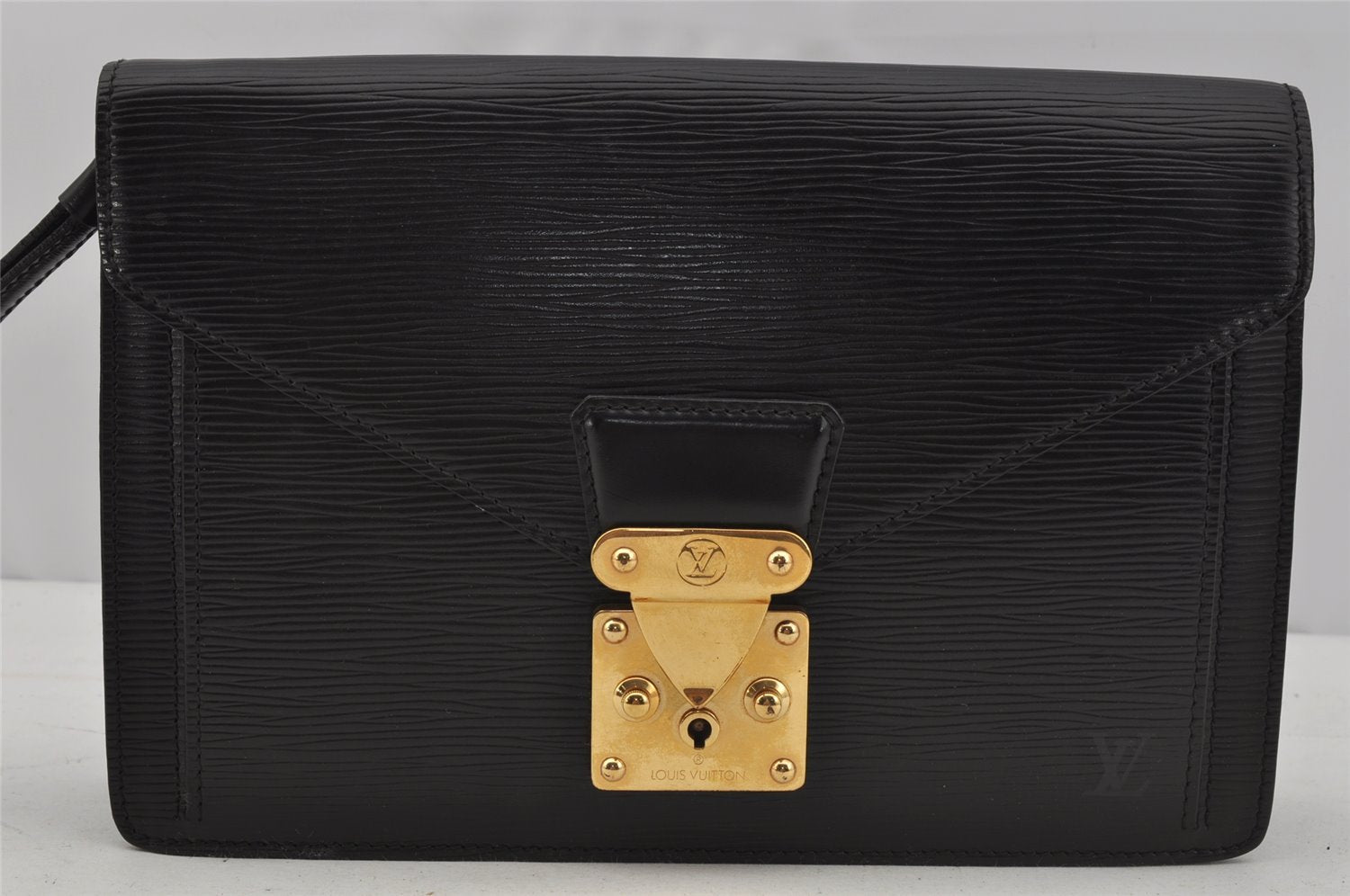 Authentic Louis Vuitton Epi Sellier Dragonne Clutch Bag Black M52612 LV 0301J