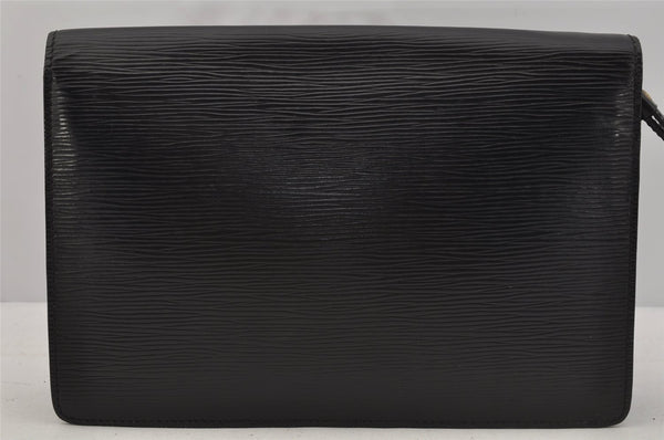 Authentic Louis Vuitton Epi Sellier Dragonne Clutch Bag Black M52612 LV 0301J