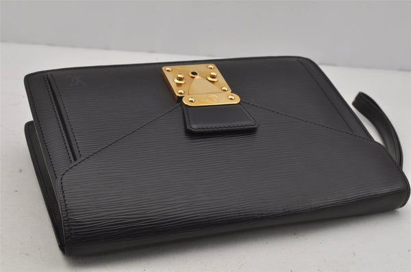 Authentic Louis Vuitton Epi Sellier Dragonne Clutch Bag Black M52612 LV 0301J