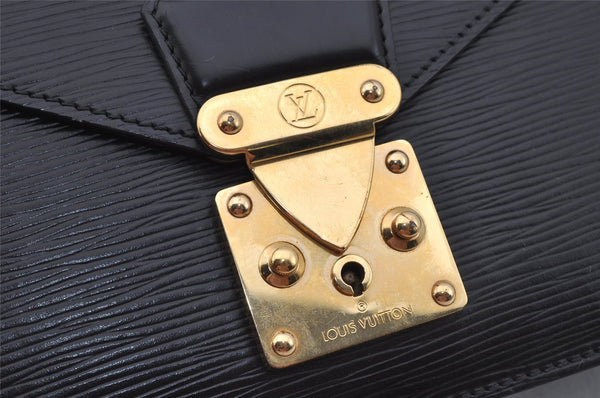 Authentic Louis Vuitton Epi Sellier Dragonne Clutch Bag Black M52612 LV 0301J
