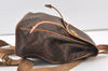 Authentic CELINE Macadam Blason Pattern Backpack Purse PVC Leather Brown 0301K