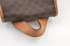 Authentic CELINE Macadam Blason Pattern Backpack Purse PVC Leather Brown 0301K