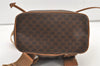 Authentic CELINE Macadam Blason Pattern Backpack Purse PVC Leather Brown 0301K