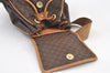 Authentic CELINE Macadam Blason Pattern Backpack Purse PVC Leather Brown 0301K