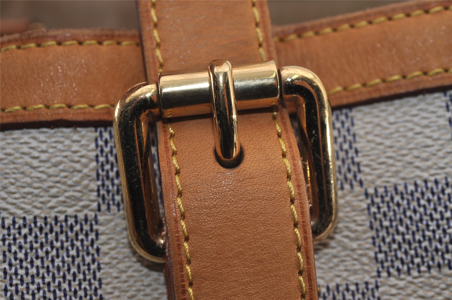 Authentic Louis Vuitton Damier Azur Hampstead MM N51206 Shoulder Tote Bag 0302J