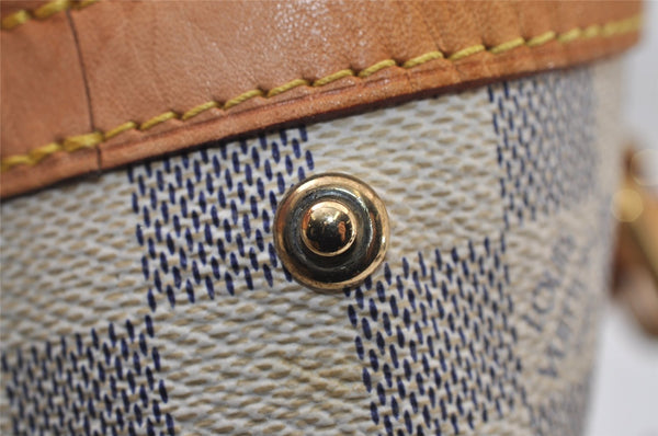 Authentic Louis Vuitton Damier Azur Hampstead MM N51206 Shoulder Tote Bag 0302J
