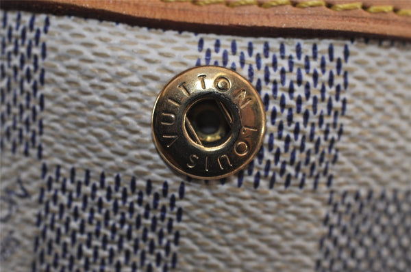 Authentic Louis Vuitton Damier Azur Hampstead MM N51206 Shoulder Tote Bag 0302J