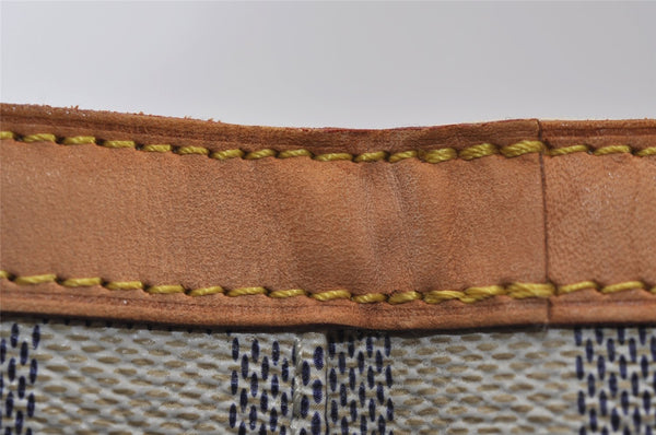 Authentic Louis Vuitton Damier Azur Hampstead MM N51206 Shoulder Tote Bag 0302J