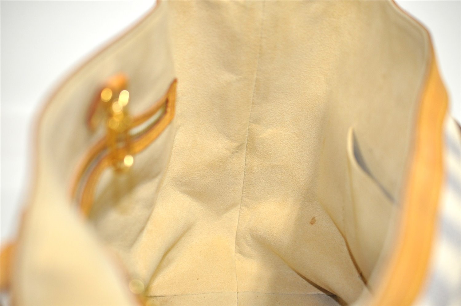 Authentic Louis Vuitton Damier Azur Hampstead MM N51206 Shoulder Tote Bag 0302J