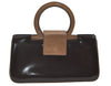Authentic Salvatore Ferragamo Vintage Gancini Leather Hand Bag Purse Brown 0302K