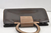 Authentic Salvatore Ferragamo Vintage Gancini Leather Hand Bag Purse Brown 0302K