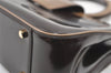 Authentic Salvatore Ferragamo Vintage Gancini Leather Hand Bag Purse Brown 0302K