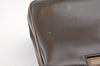 Authentic Salvatore Ferragamo Vintage Gancini Leather Hand Bag Purse Brown 0302K
